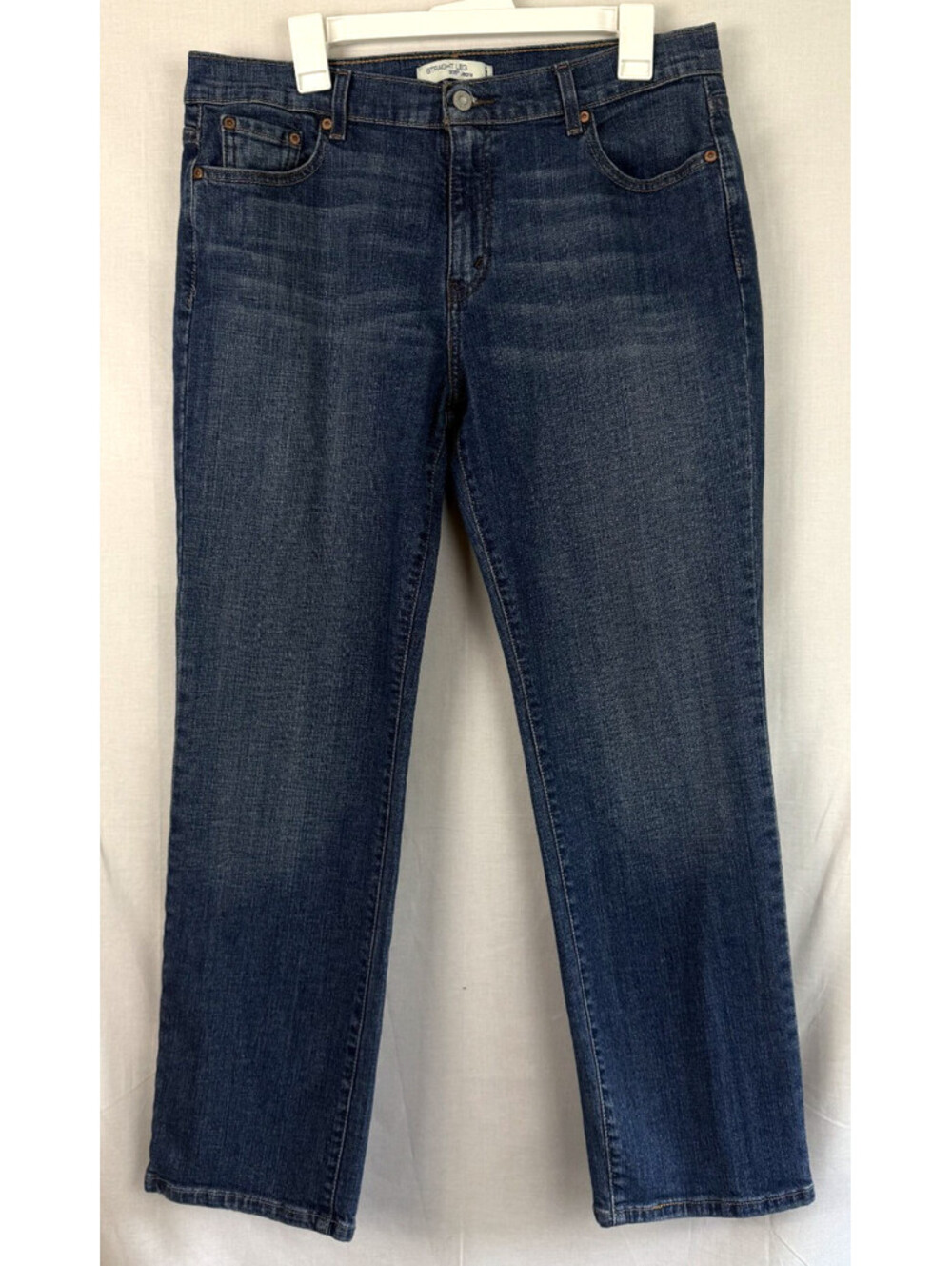 Levis 505 Womens Jeans Straight Leg Size 14 S Short Blue